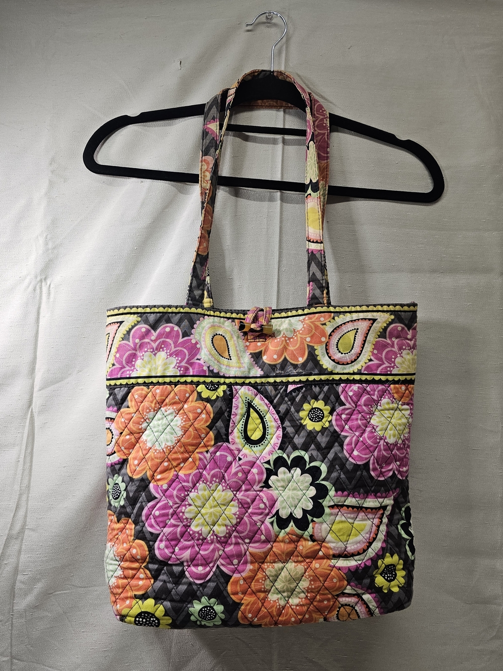 Vera Bradley Ziggy Zinnia Retired Floral Print Tote Bag